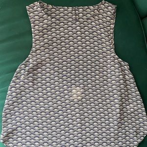 Geometric Sheer Open Back Blouse - size L